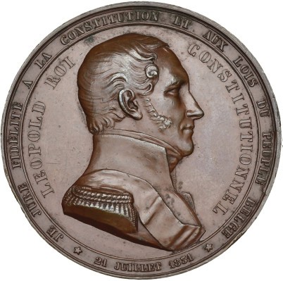 Belgique, Médaille, Léopold fidèle à la Constitution, 1848 Bruxelles, SUP